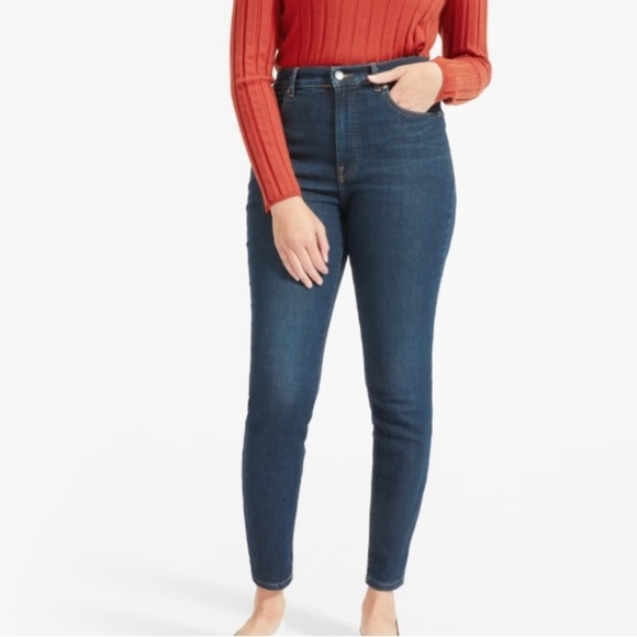Everlane‎ Skinny Ankle High Rise Dark Wash Jeans Size 26 EUC Stretch - Picture 1 of 6